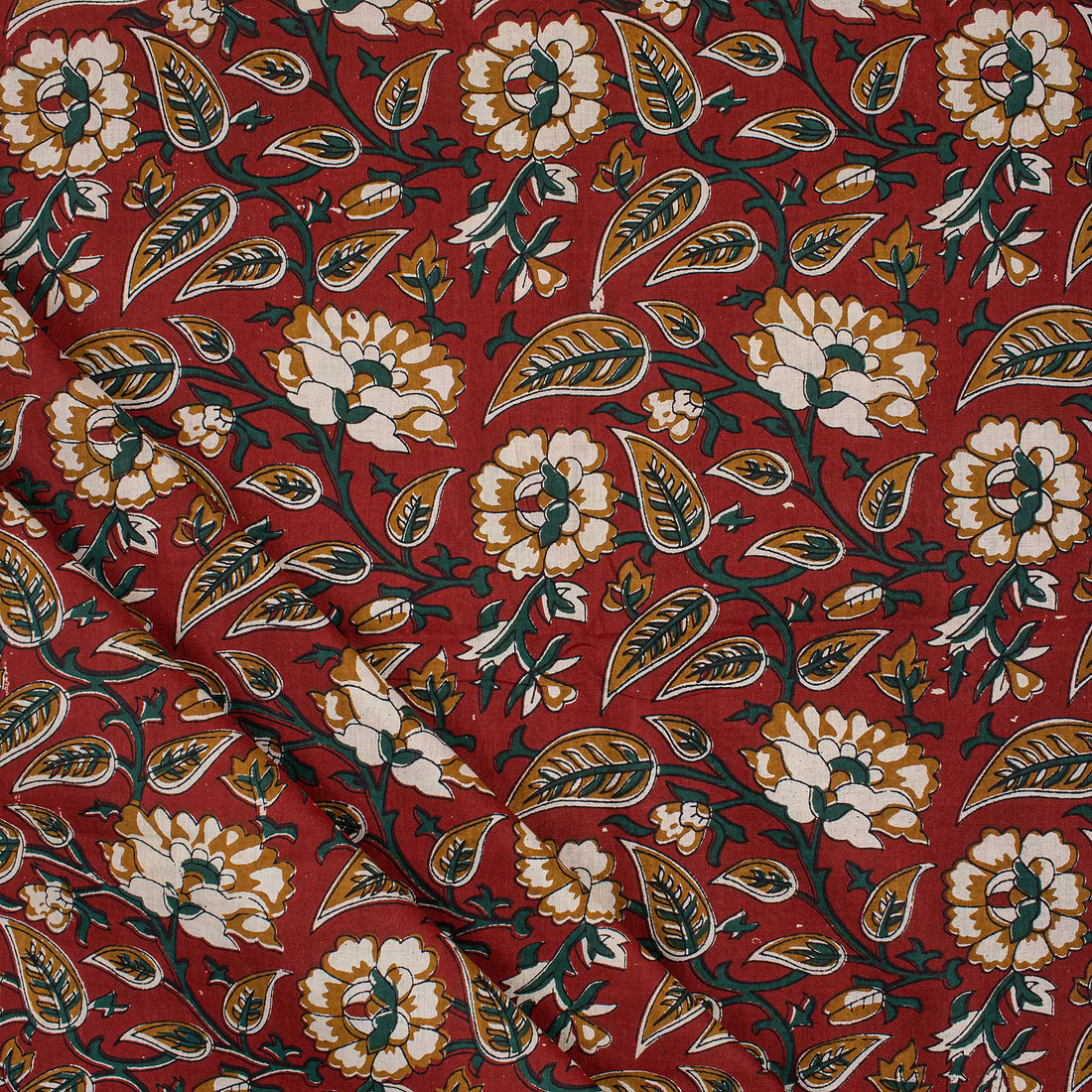 Bagru Hand Block Printed Floral Fabric 