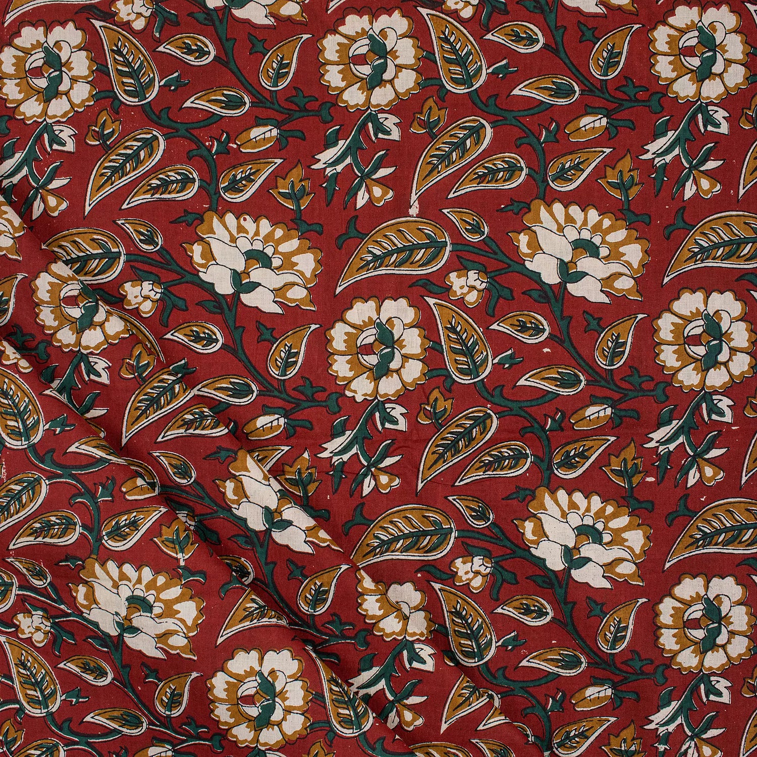 Bagru Hand Block Printed Floral Fabric 