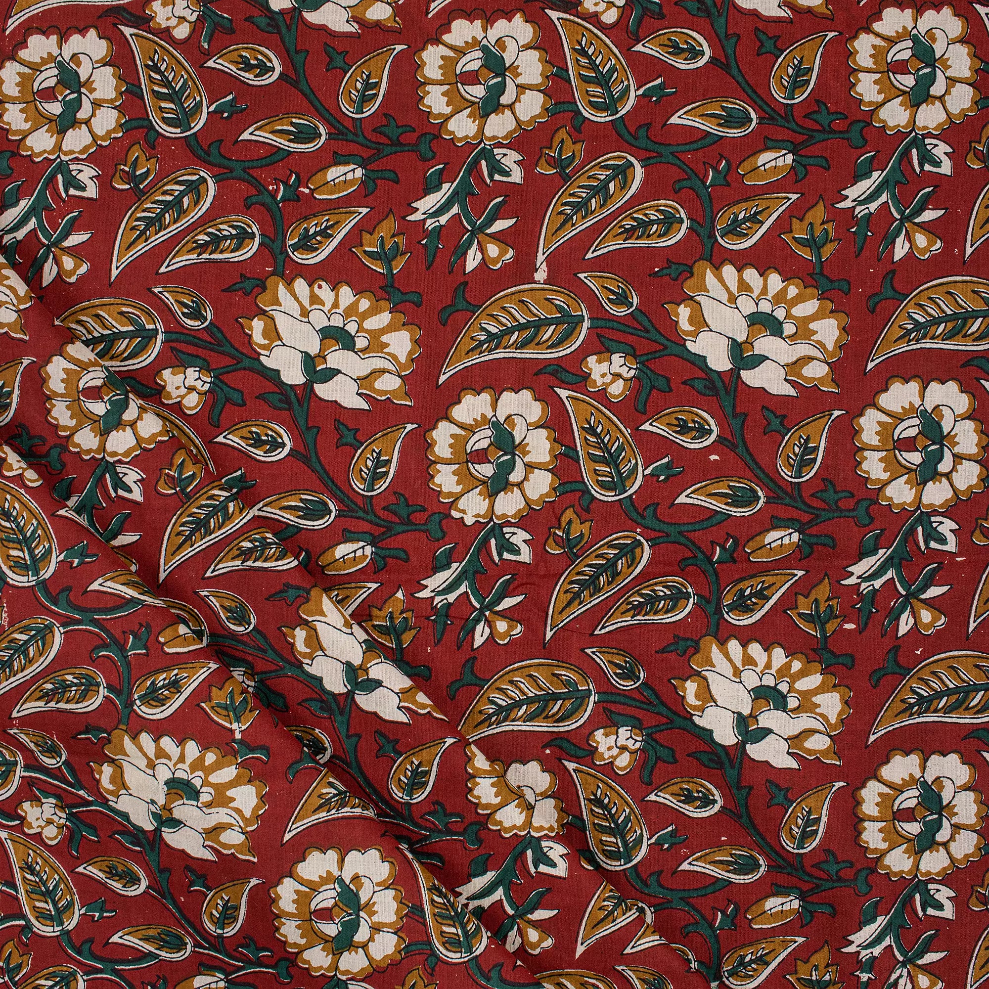 Bagru Hand Block Printed Floral Fabric 