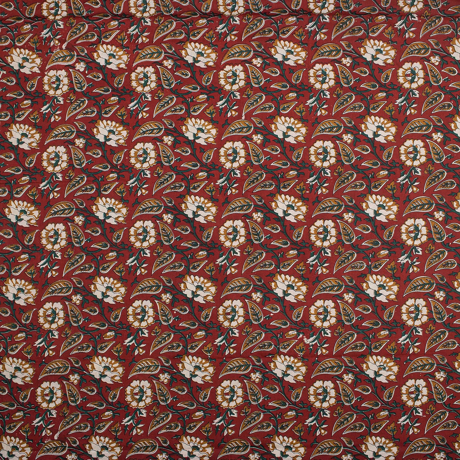 Bagru Hand Block Printed Floral Fabric Online at Dmaasa