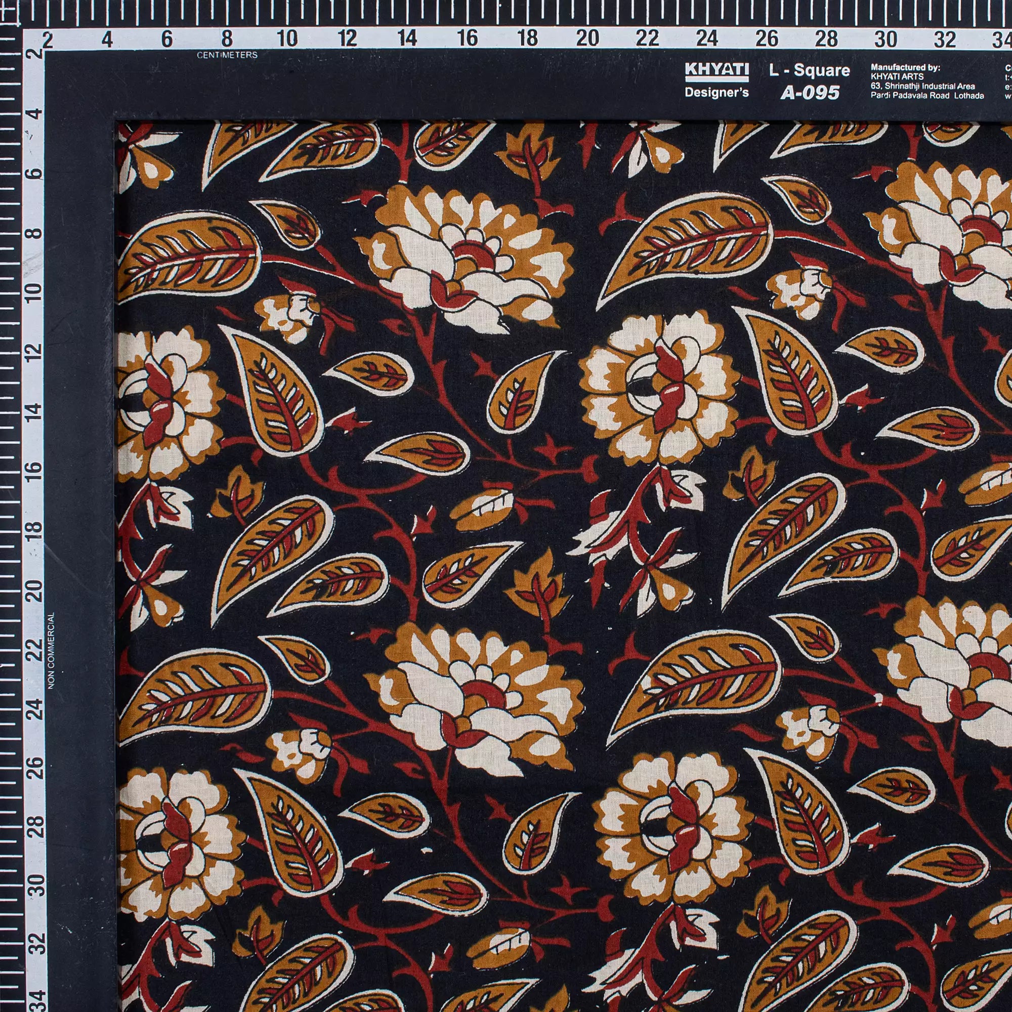 Floral Bagru Hand Block Printed Fabric for Dress