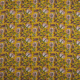 Yellow Floral Hand Block Printed Premium Fabric Cloth