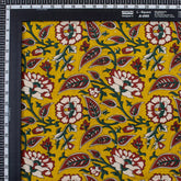Yellow Floral Hand Block Printed Premium Fabric Cloth