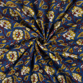 Indian Bagru Floral Hand Block Printed Fabric