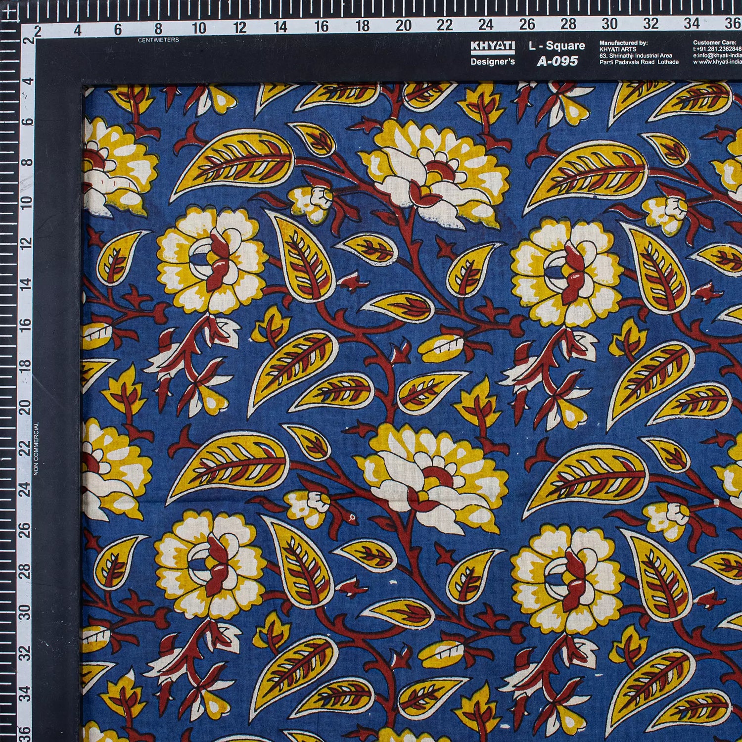 Indian Bagru Floral Hand Block Printed Fabric