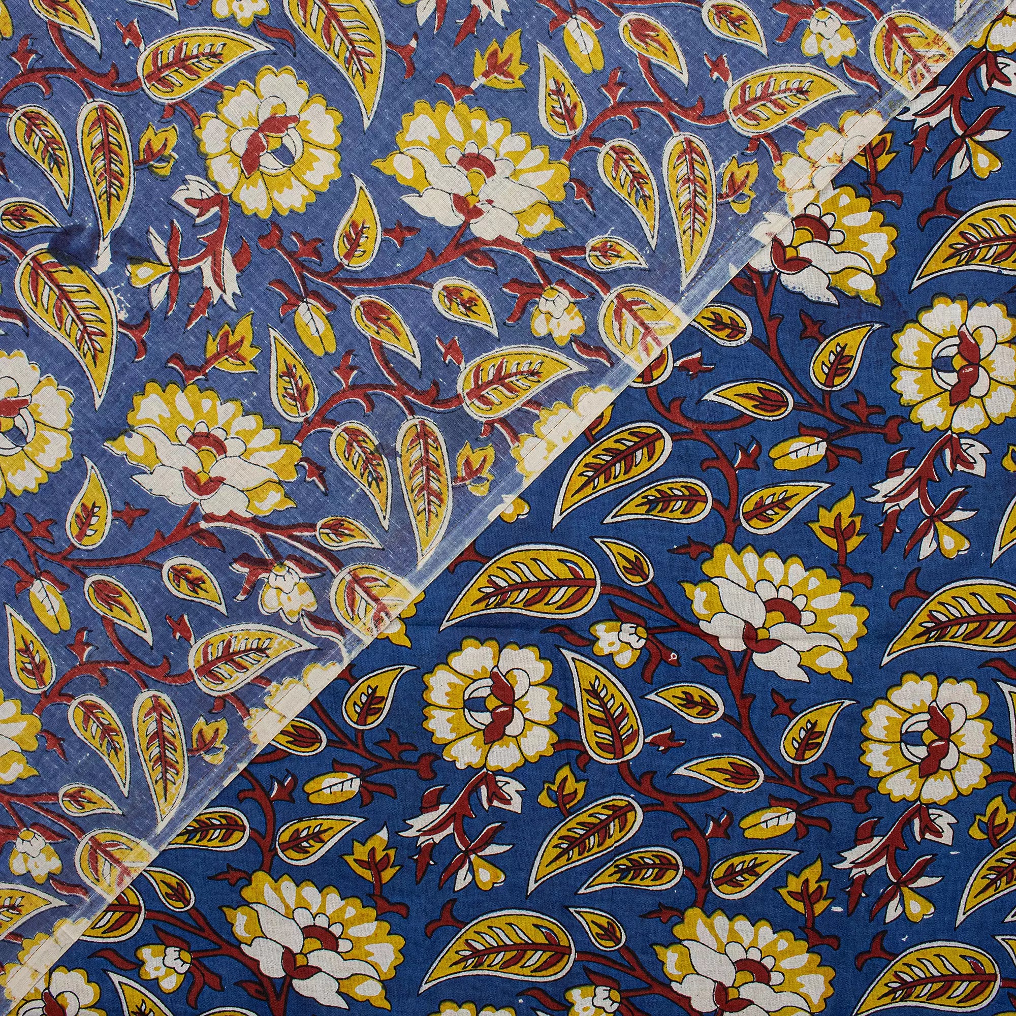 Indian Bagru Floral Hand Block Printed Fabric