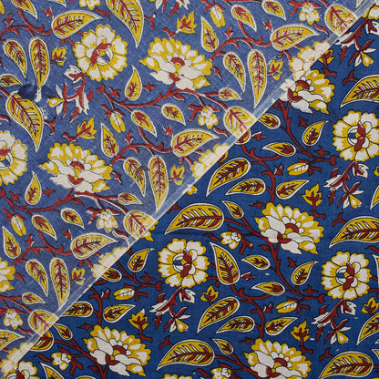 Indian Bagru Floral Hand Block Printed Fabric
