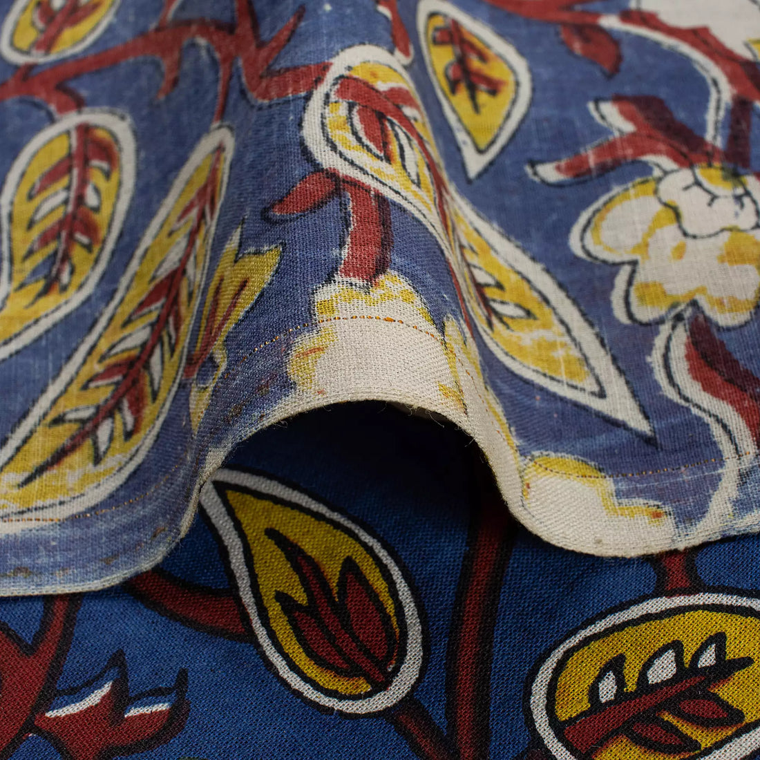 Indian Bagru Floral Hand Block Printed Fabric