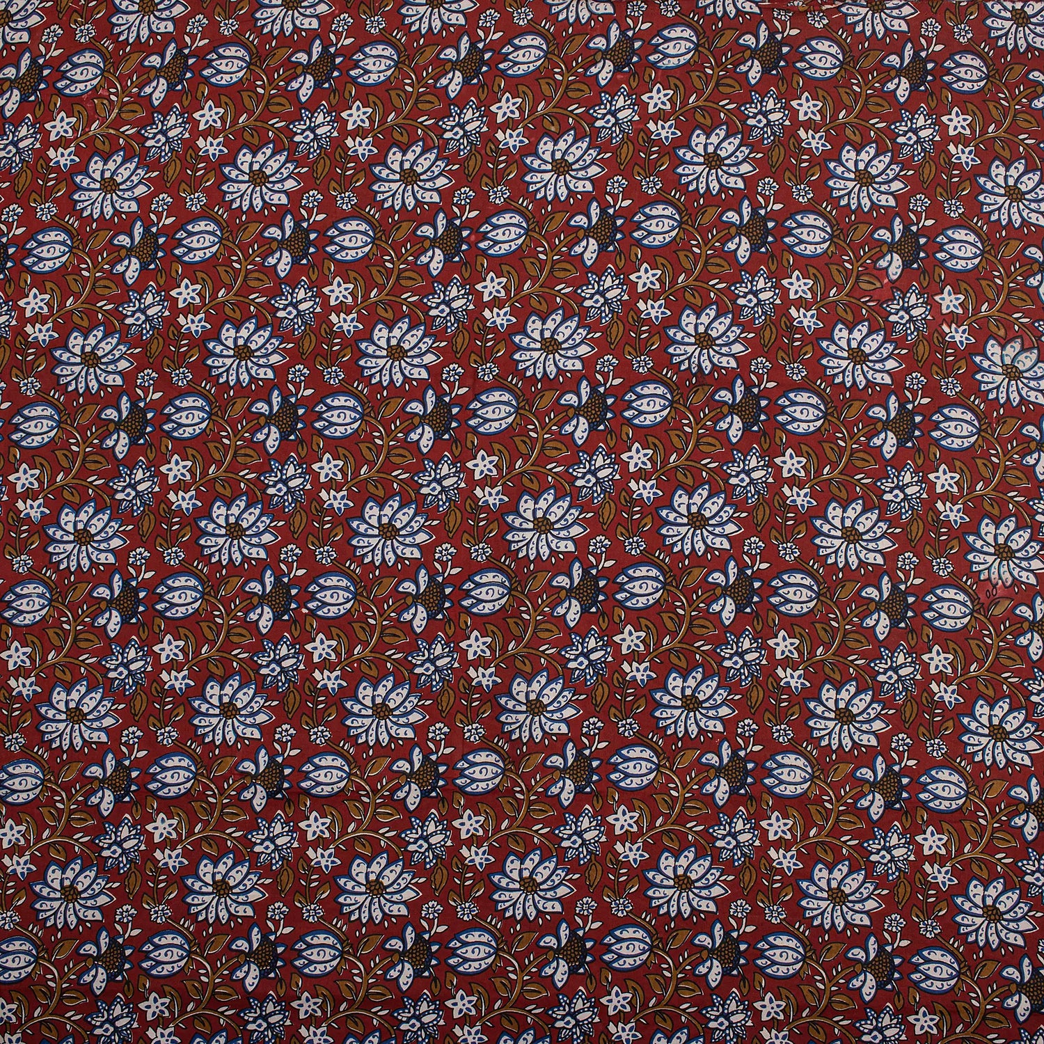 Hand Block Printed Floral Bagru Fabric