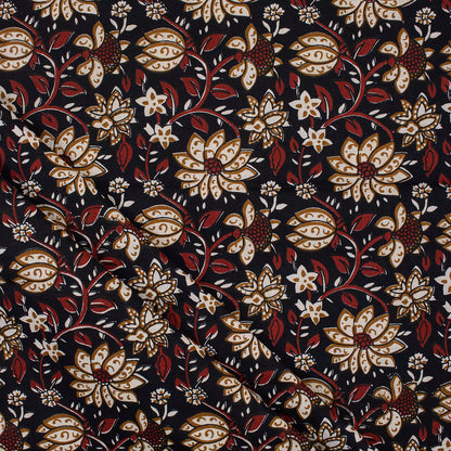 Cotton Floral Bagru Hand Block Printed Fabric