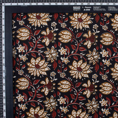 Cotton Floral Bagru Hand Block Printed Fabric