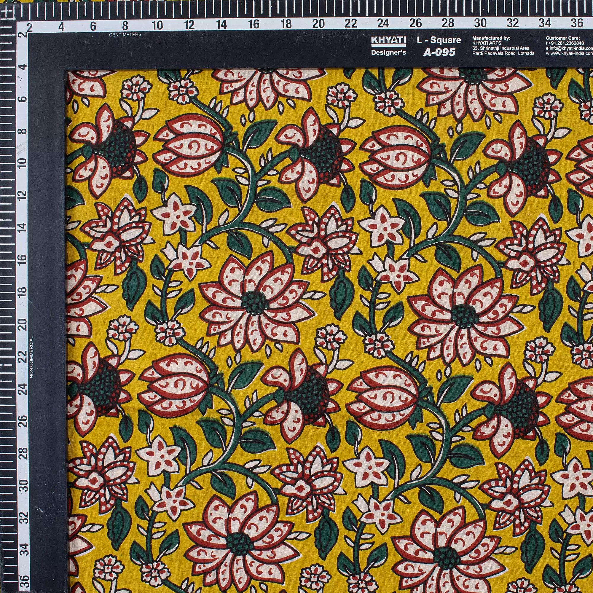 Handmade Yellow Floral Bagru Print Fabric Online