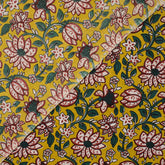 Handmade Yellow Floral Bagru Print Fabric Online