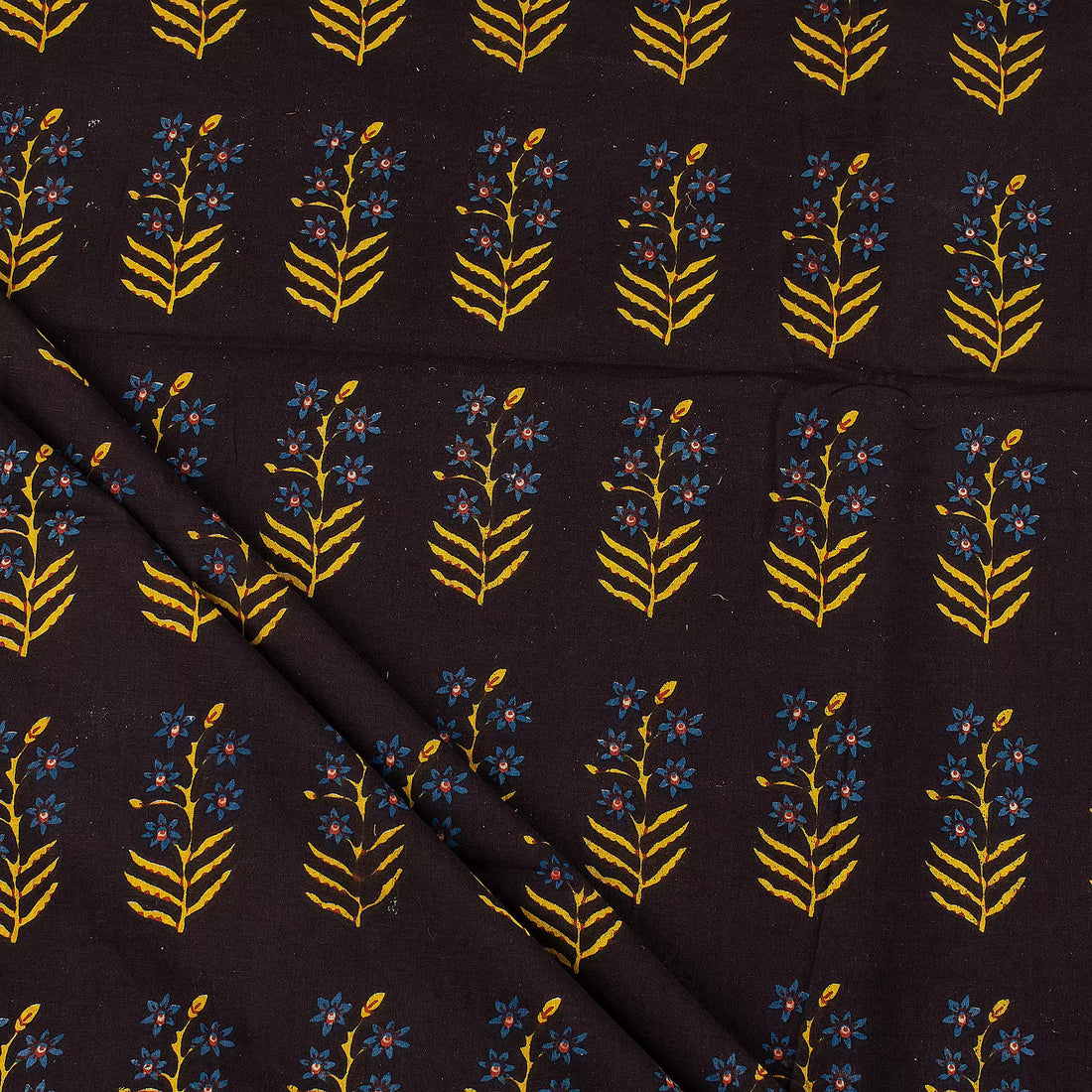 Multi Floral Printed Bagru Cotton Fabric Online