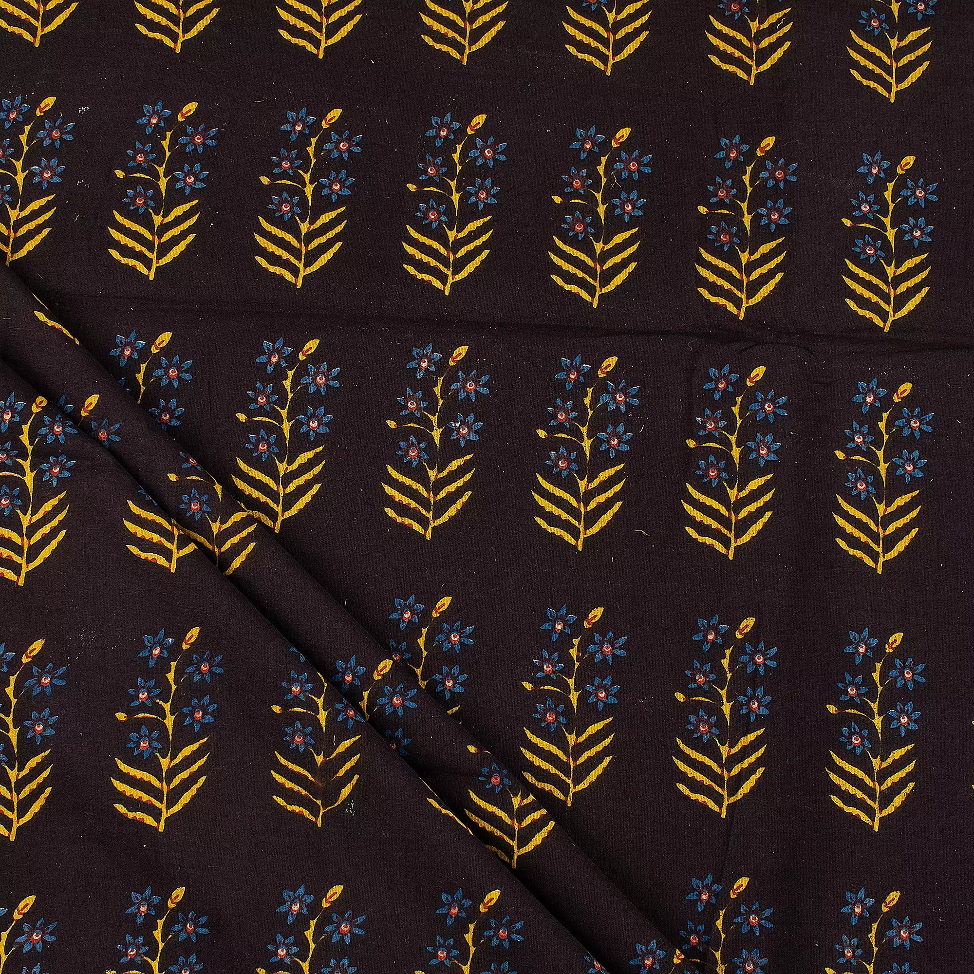 Multi Floral Printed Bagru Cotton Fabric Online