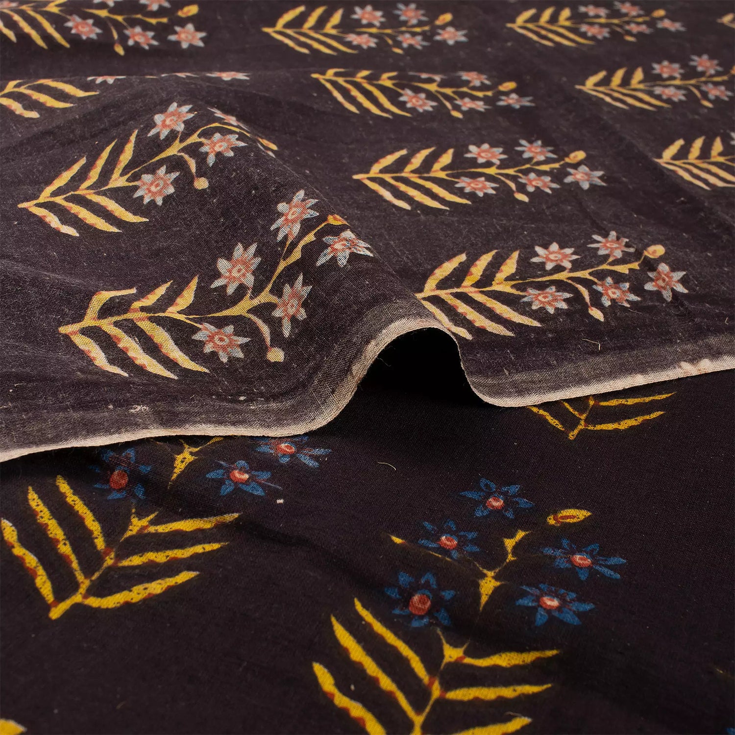 Multi Floral Printed Bagru Cotton Fabric Online