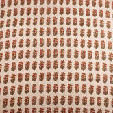 Brown Floral Hand Printed Cotton Bagru Fabric by Yard