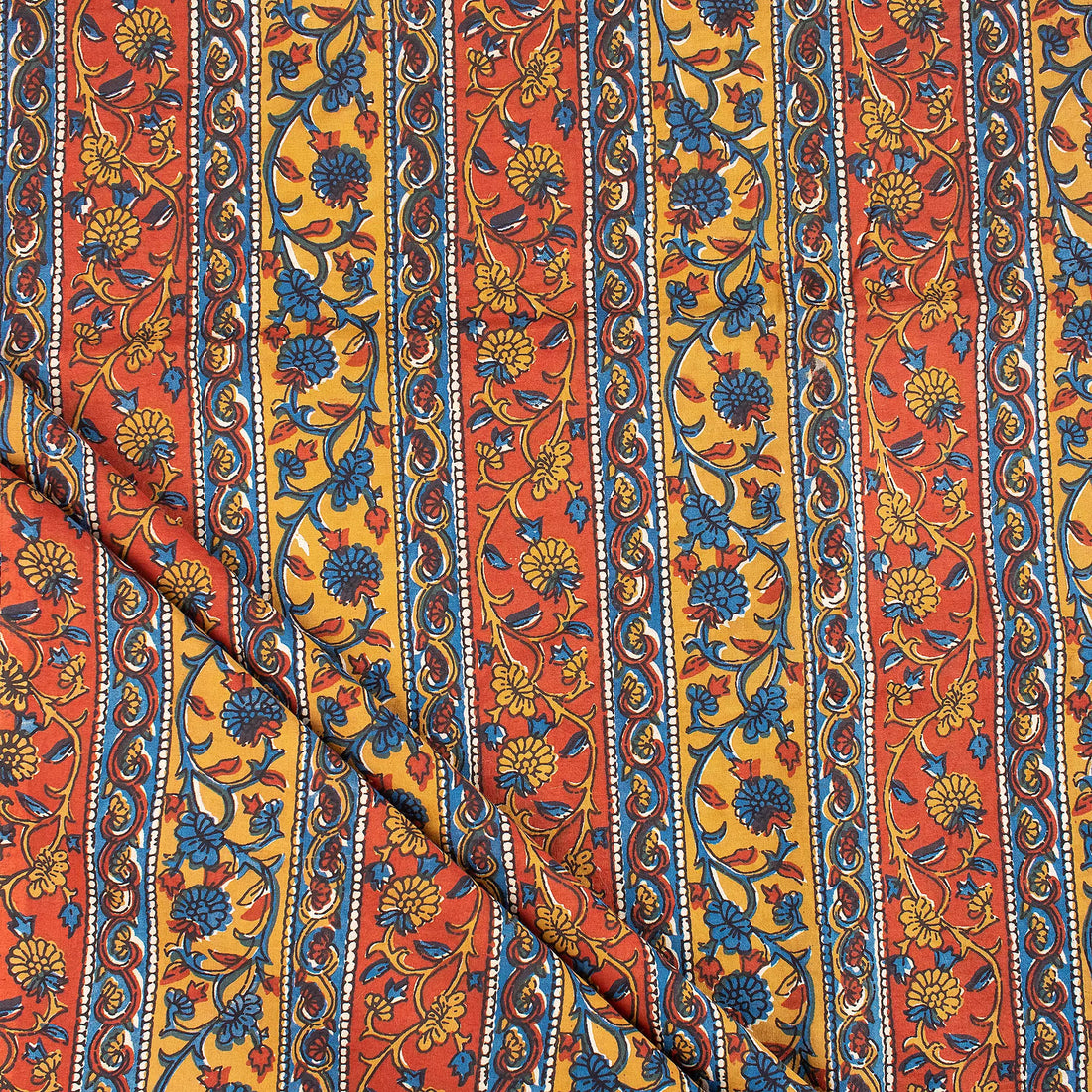 Premium Hand Block Printed Floral Bagru Fabric