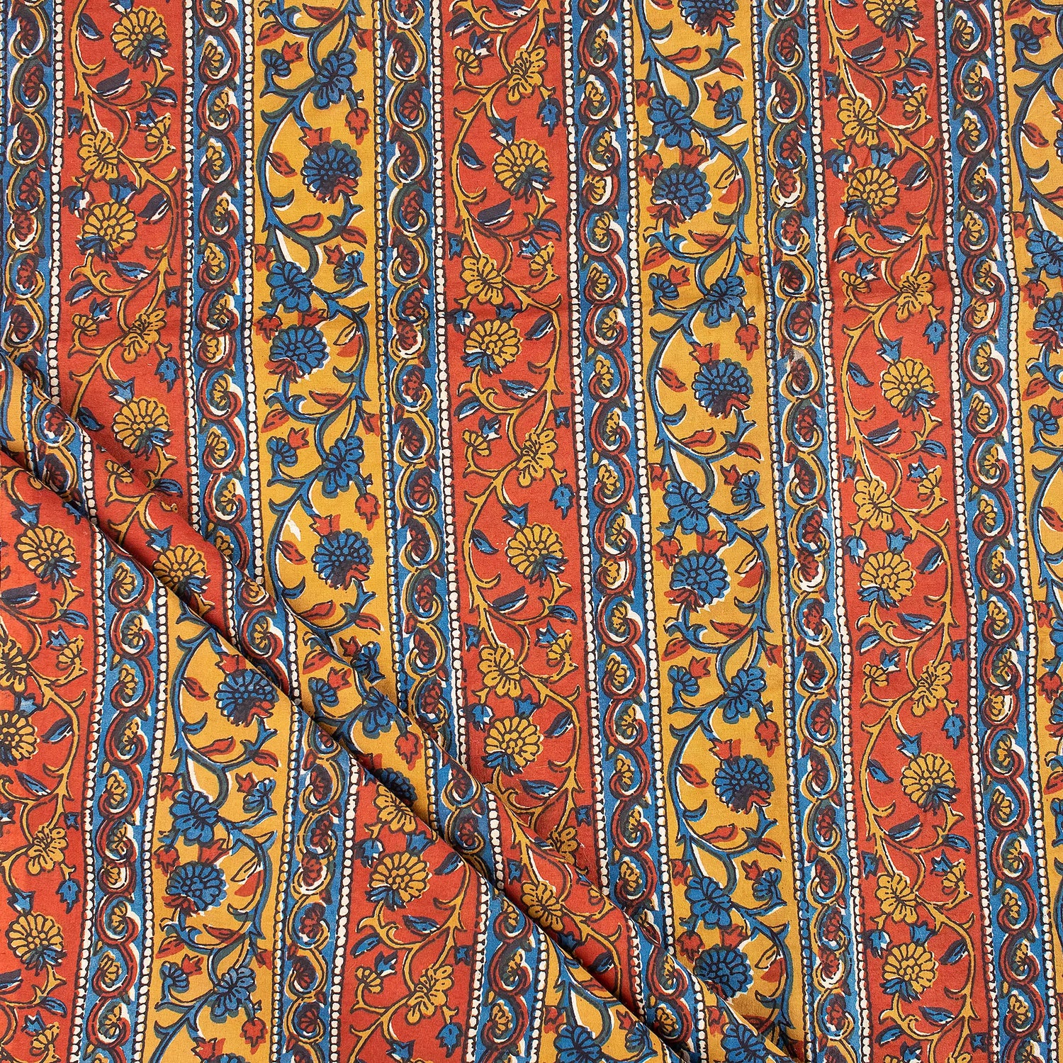 Premium Hand Block Printed Floral Bagru Fabric