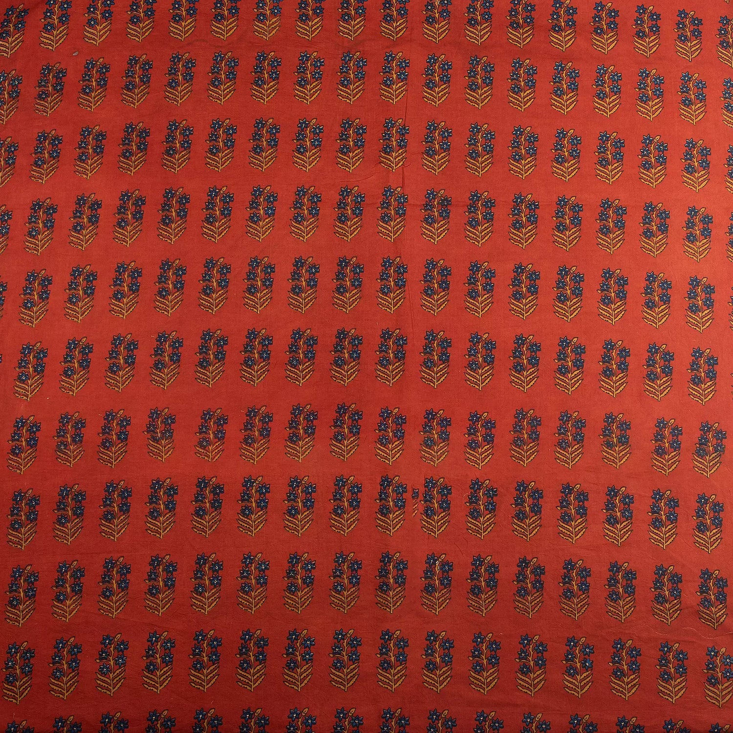 Handmade Red Floral Bagru Printed Fabric