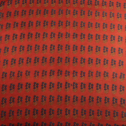 Handmade Red Floral Bagru Printed Fabric