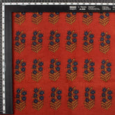Handmade Red Floral Bagru Printed Fabric