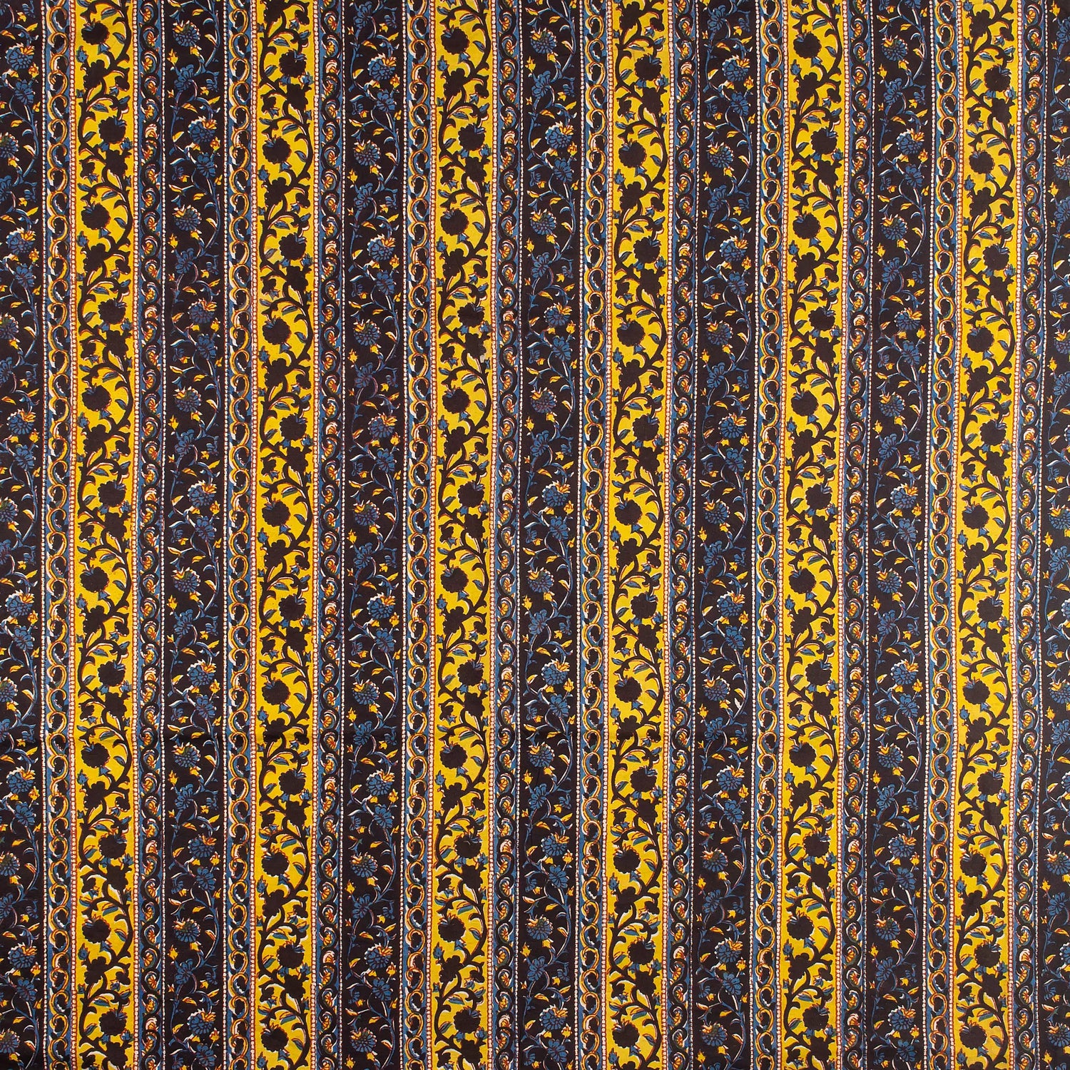 Yellow Stripe Bagru Printed Fabric Online
