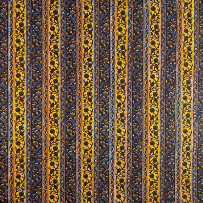 Yellow Stripe Bagru Printed Fabric Online