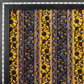 Yellow Stripe Bagru Printed Fabric Online