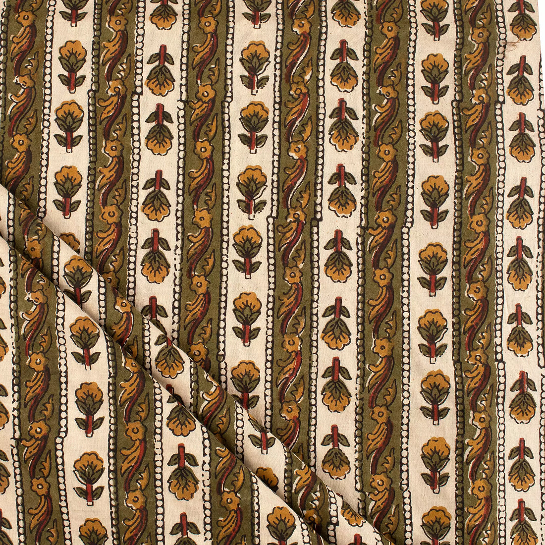 Bagru Stripe Printed Pure Cotton Fabric