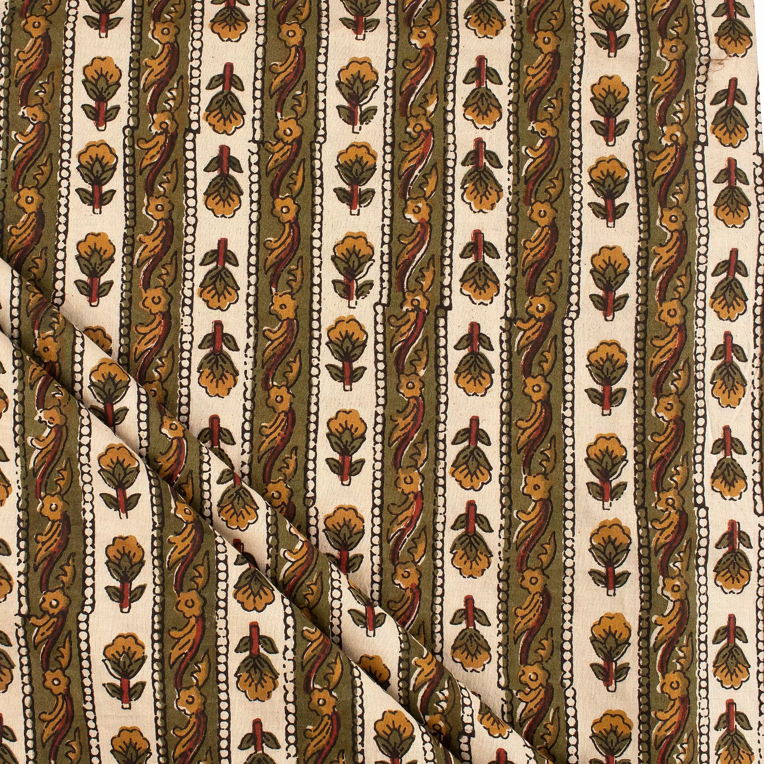 Bagru Stripe Printed Pure Cotton Fabric