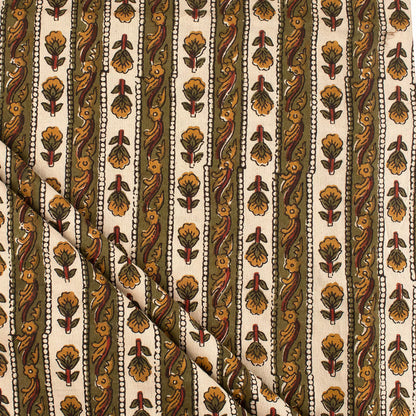Bagru Stripe Printed Pure Cotton Fabric