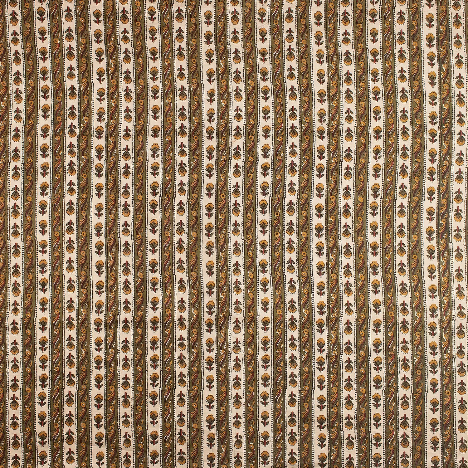 Bagru Stripe Printed Pure Cotton Fabric