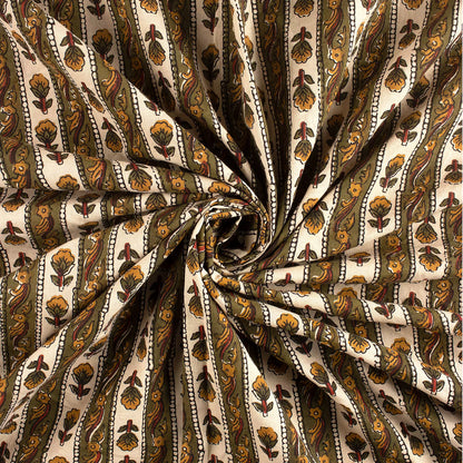 Bagru Stripe Printed Pure Cotton Fabric