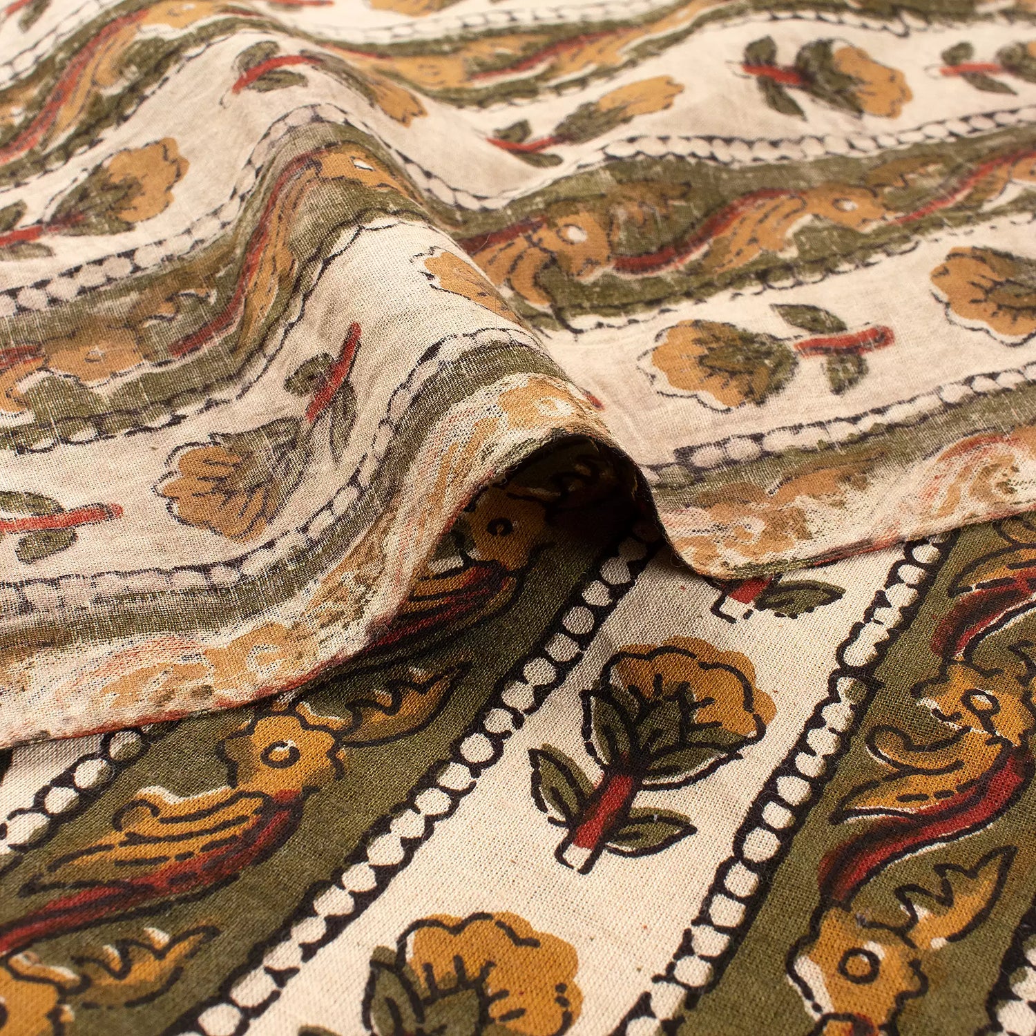 Bagru Stripe Printed Pure Cotton Fabric