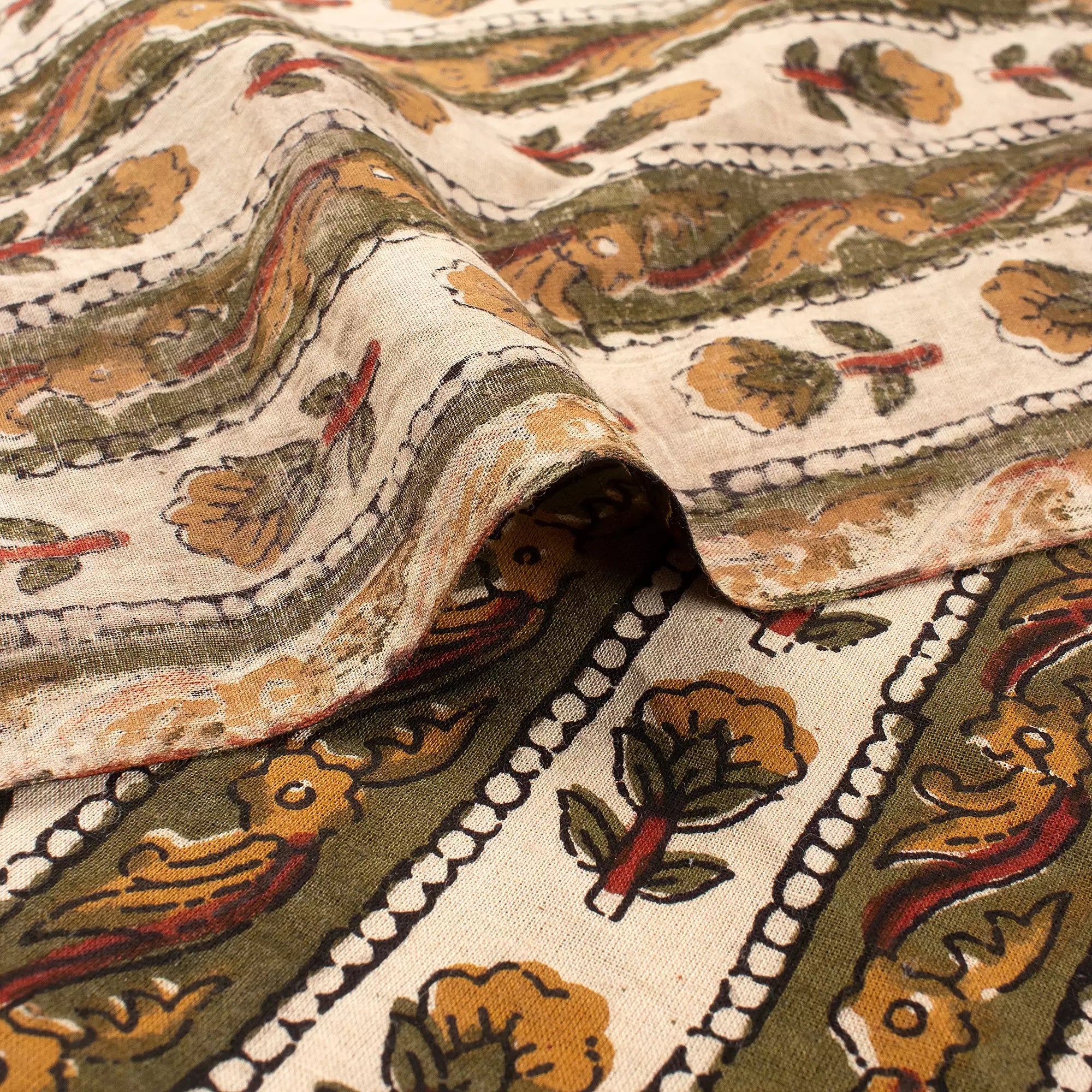 Bagru Stripe Printed Pure Cotton Fabric