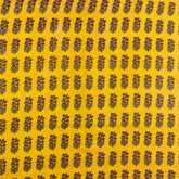 Yellow Floral Handmade Cotton Bagru Fabric for Dress