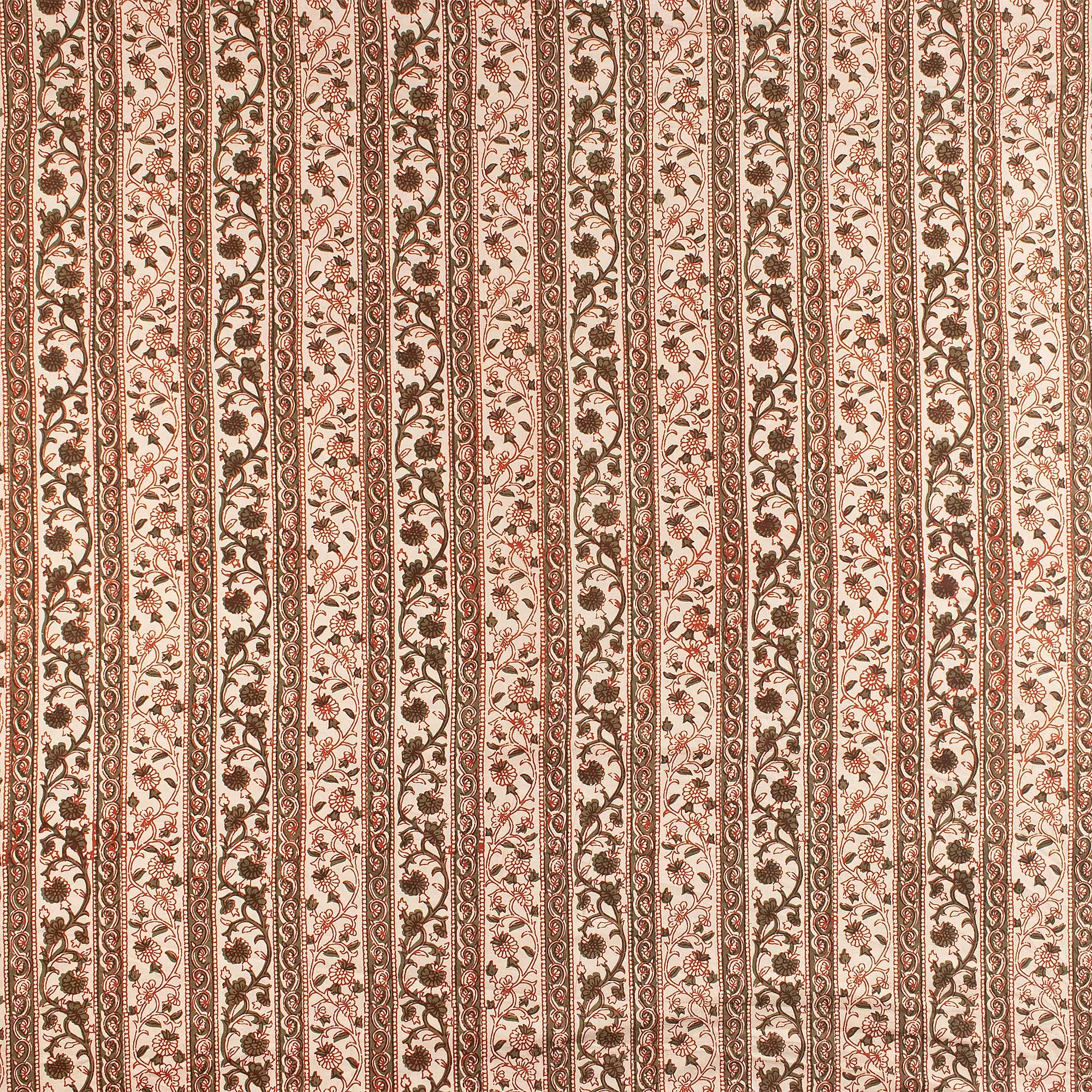 Stylish Bagru Printed Floral Fabric by the Yard