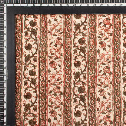 Stylish Bagru Printed Floral Fabric by the Yard