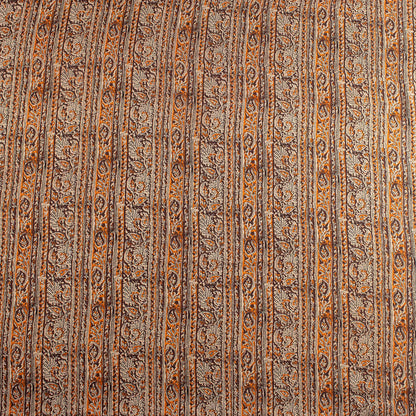 Indian Brown Leaf Cotton Bagru Printed Fabric