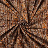 Indian Brown Leaf Cotton Bagru Printed Fabric