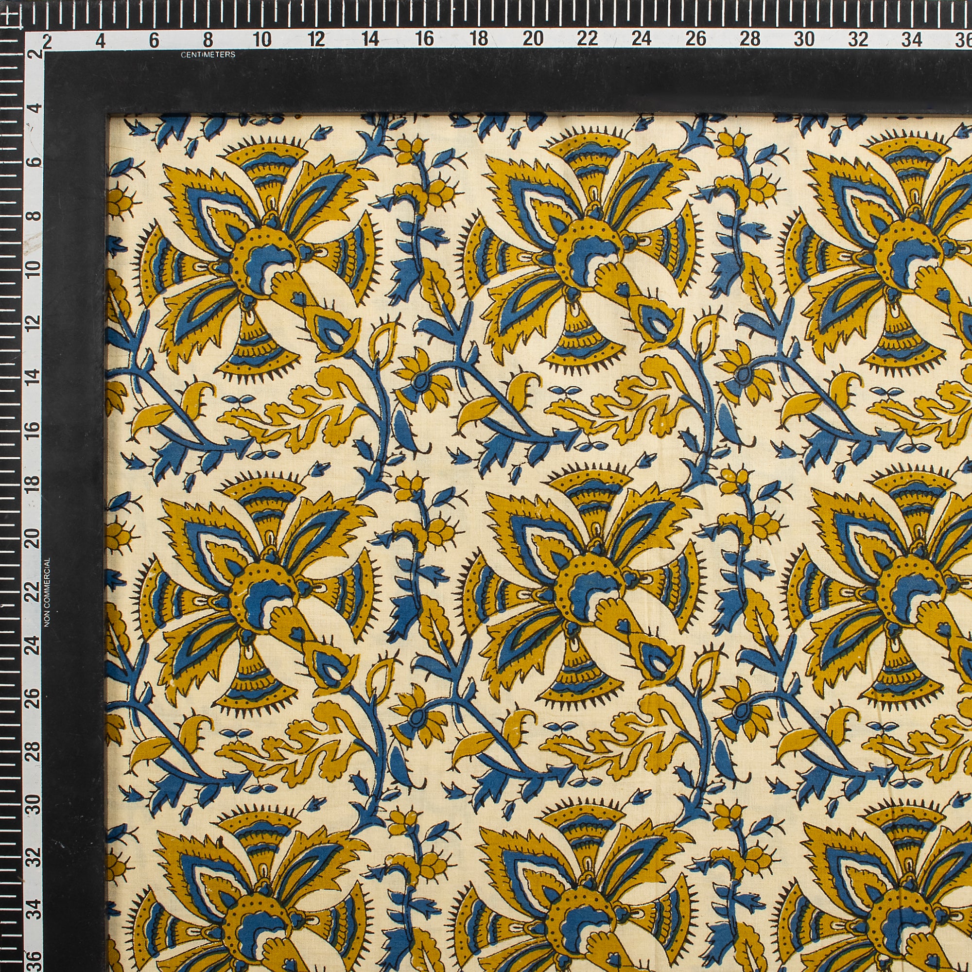 Mustard Yellow Hand Block Printed Soft Cotton Bagru Fabric