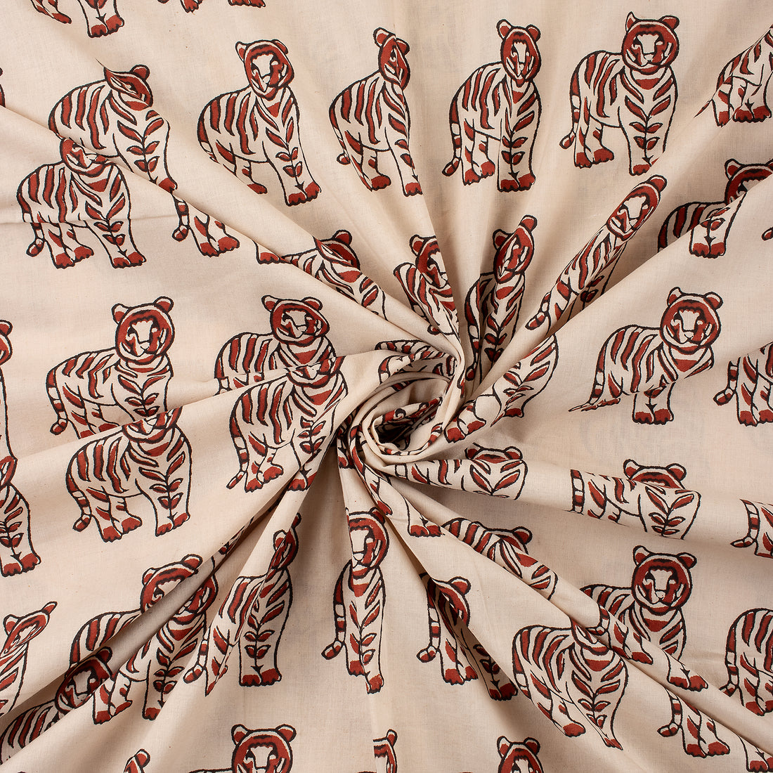 Premium Bagru Animal Hand Block Printed Cotton Fabric