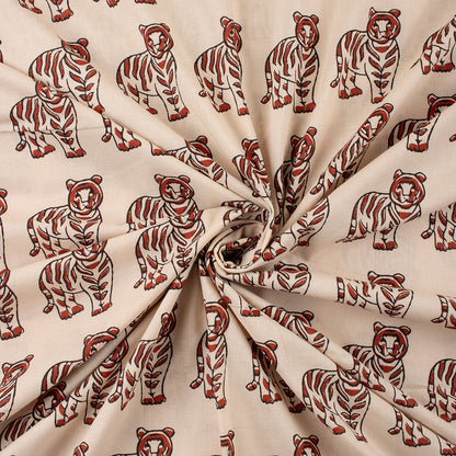 Premium Bagru Animal Hand Block Printed Cotton Fabric