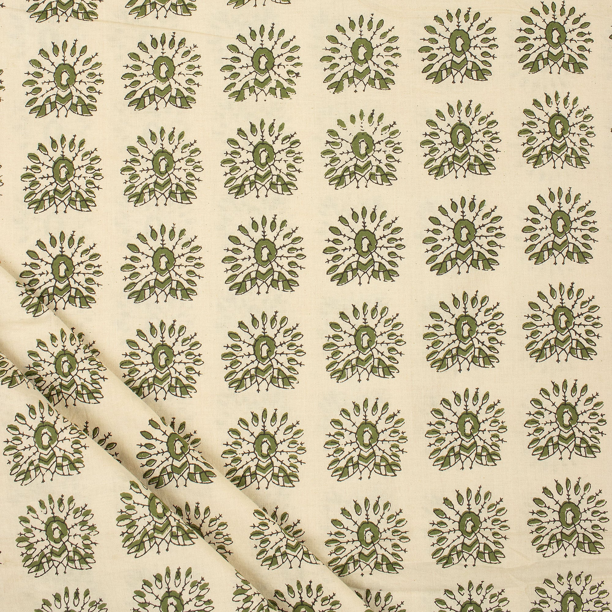 Handmade Bagru Peacock Printed Cotton Fabric Online