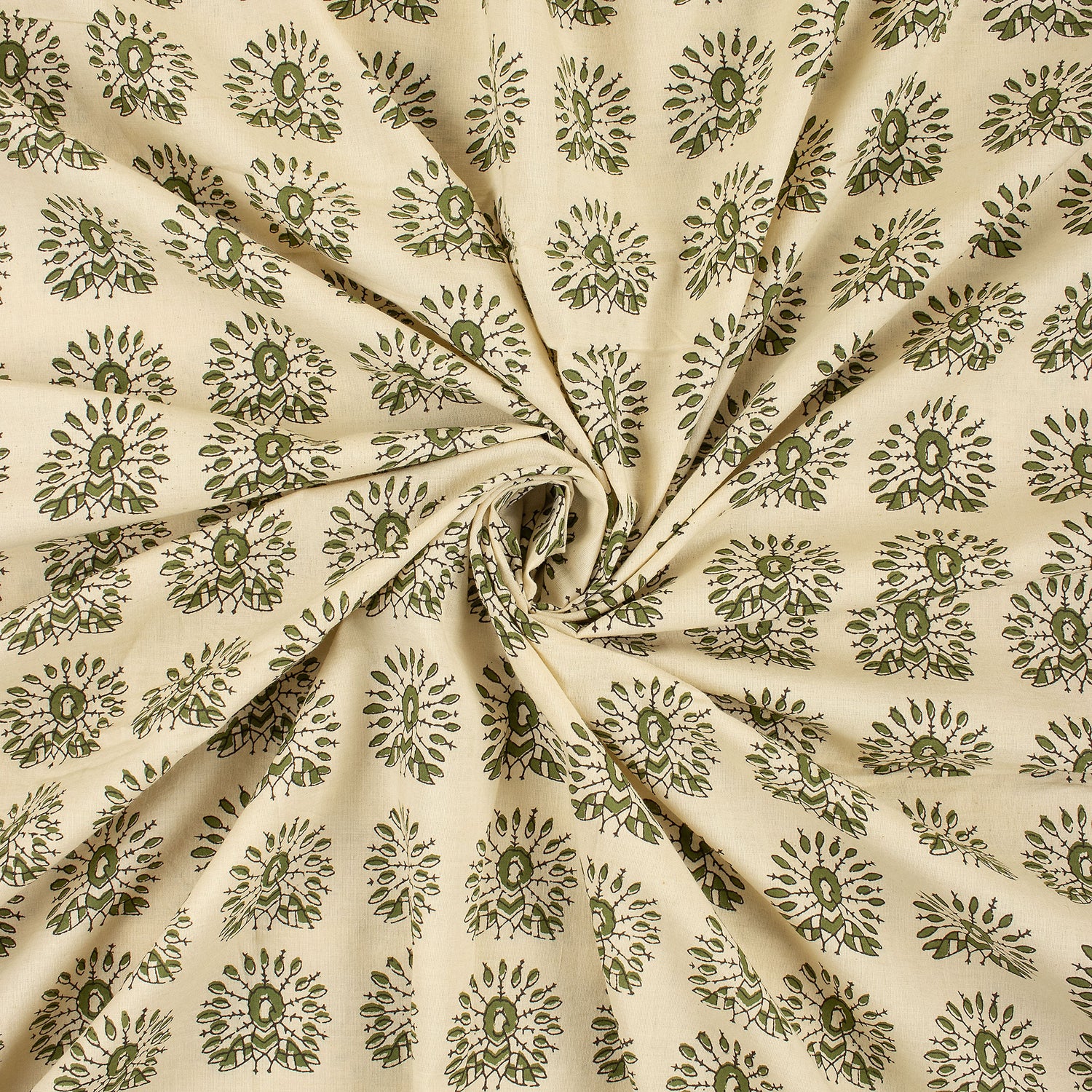 Handmade Bagru Peacock Printed Cotton Fabric Online