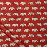 Elephant Bagru Hand Block Printed  Cotton Fabric Online