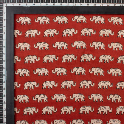 Elephant Bagru Hand Block Printed  Cotton Fabric Online