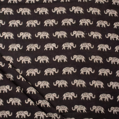 Elephant Hand Block Bagru Printed Fabric