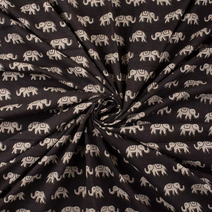 Elephant Hand Block Bagru Printed Fabric